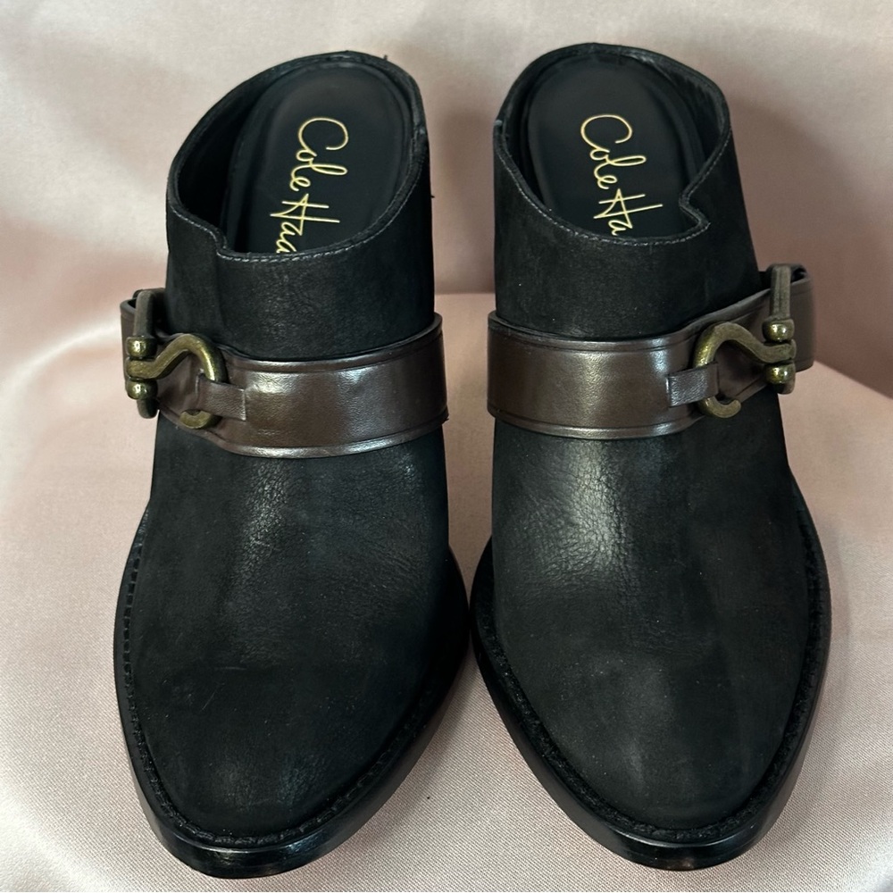 COPY - COLE HAAN- Leather Two Tone High Heel Boot Mules Size 7.5B